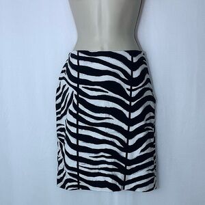 White House Black Market Black and White Zebra Print Skirt